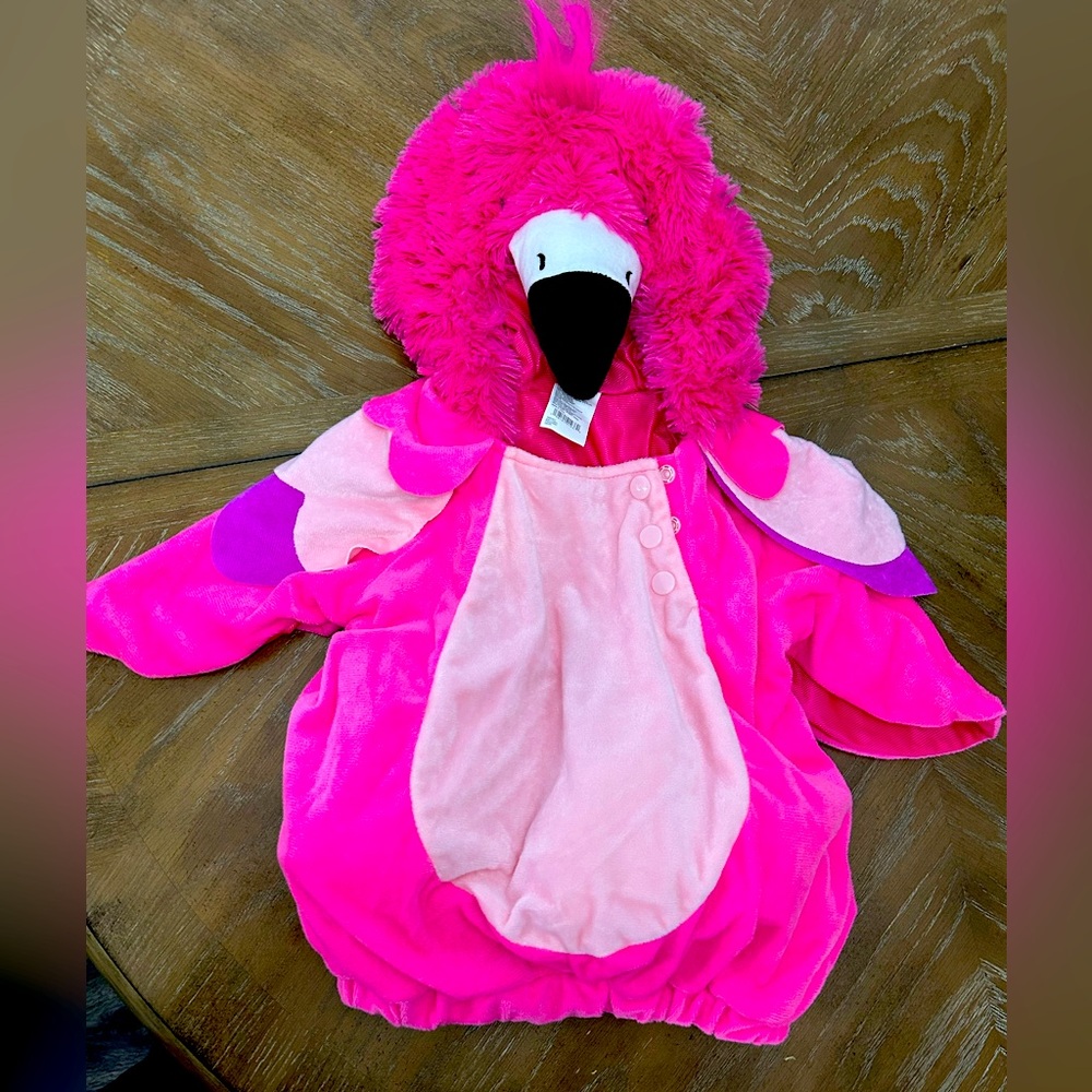 Plush flamingo baby costume